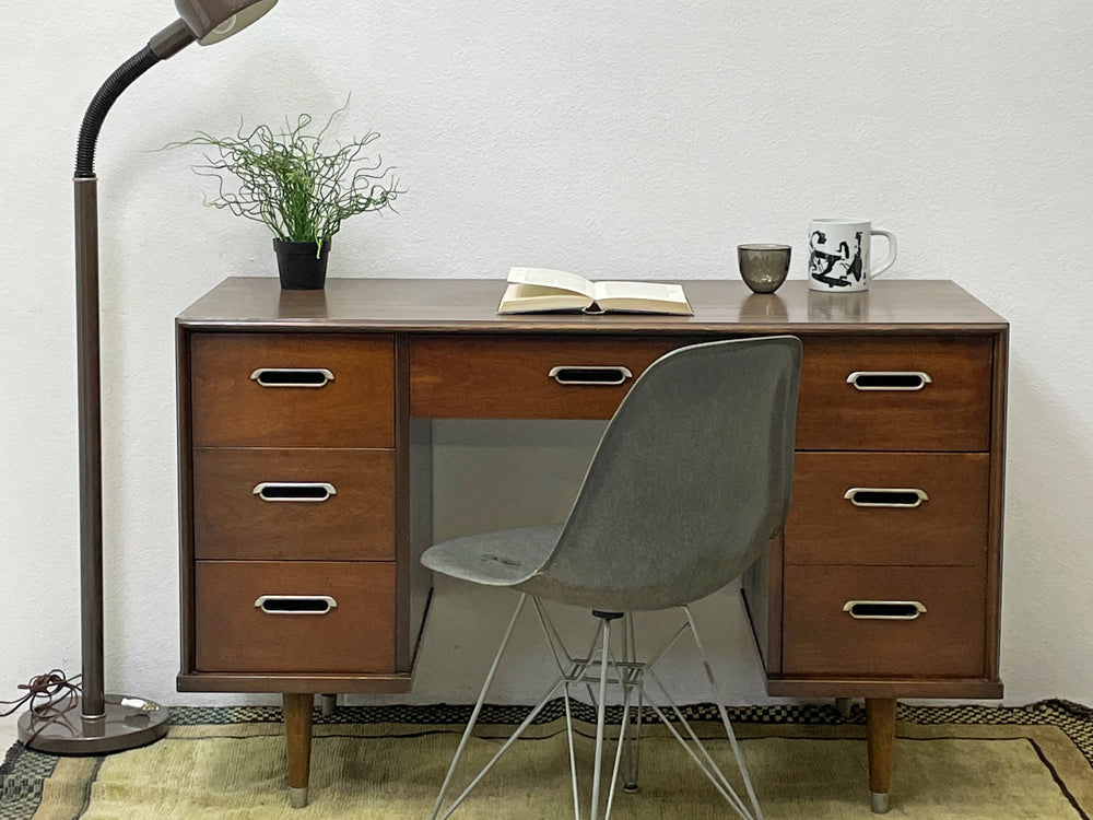 ドレクセルヘリテイジ DREXEL HERITAGE デコラトップ デスク 両袖机 W124.5cm ミッドセンチュリー アメリカン USビンテージ 中古品 買い取りしました。