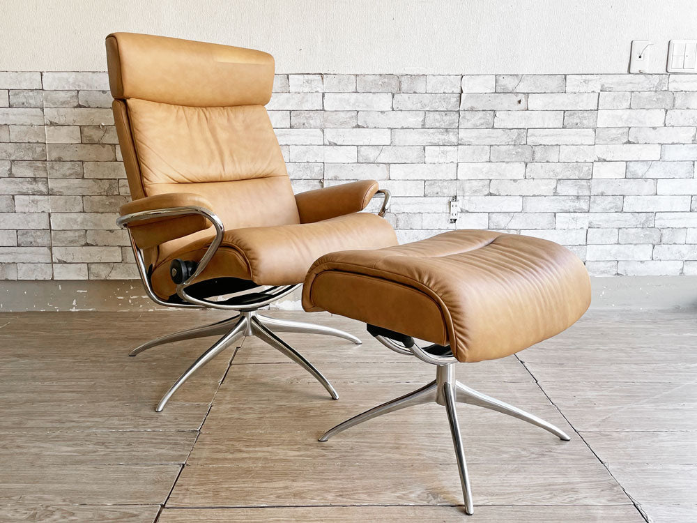 エコーネス EKORNES ストレスレスチェア stressless トーキョー Tokyo スターベース リクライニングチェア オットマン付き レザー 北欧 ノルウェー 美品 中古品 買い取りしました。
