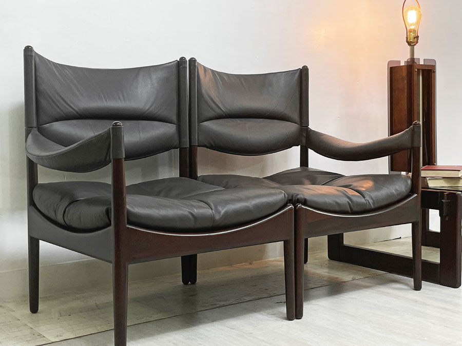 ソーレンウィラドセン Soren Willadsen モデュス Modus 2シーターソファ セパレート ローズウッド 本革 クリスチャン・ヴェデル デンマーク ビンテージ  ～見て使ってを愉しむ～