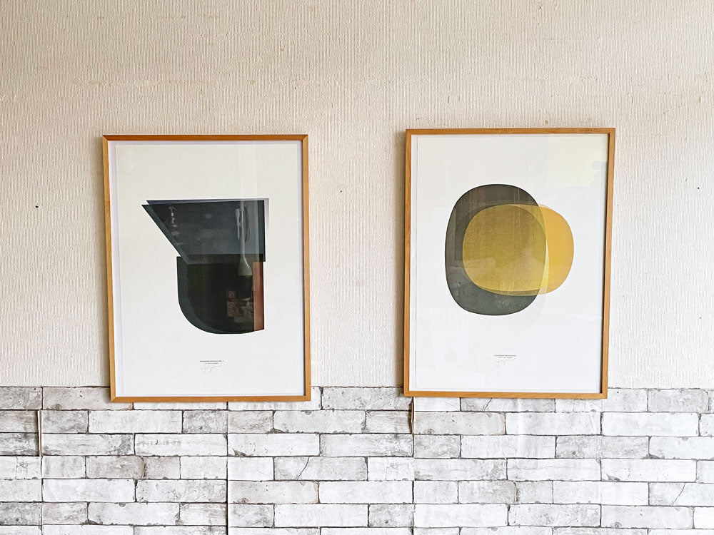 ペーパーコレクティブ Paper Collective SKETCHBOOK ABSTRACTS 01＆03 ポスター ジョナス・ワゲル Jonas Wagell 50×70cm 額装品 デンマーク 中古品 買い取りしました。