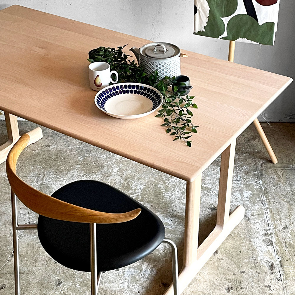 アクタス ACTUS スープ SOUP ダイニングテーブル Tレッグ オーク無垢材 ミルク オイル仕上げ 北欧テイスト ナチュラル 定価￥157,300- ～ 木材が放つ温度 ～