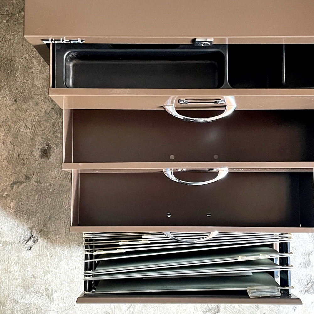 ビスレー BISLEY ベーシック BASIC Fシリーズ 1F3 ファイリングキャビネット 4段 ブラウン ノーマルベース デスクキャビネット 英国 鍵欠品 ～ 「スキ」に使える道具箱 ～