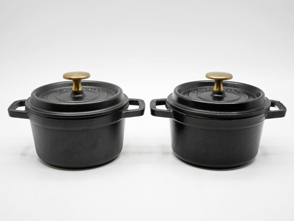 ストウブ STAUB ピコ ココット ラウンド 14cm ブラック 鋳鉄 両手鍋 ガス・IH・オーブン対応 フランス A B 中古品 買い取りしました。