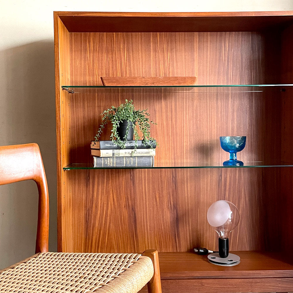 スタバートン STAVERTON オープンシェルフ チーク材 ガラス棚 ブックケース 本棚 飾り棚 Ｗ91.5cm UKビンテージ 英国家具 希少 ～ 機能美が息づくUKビンテージ ～