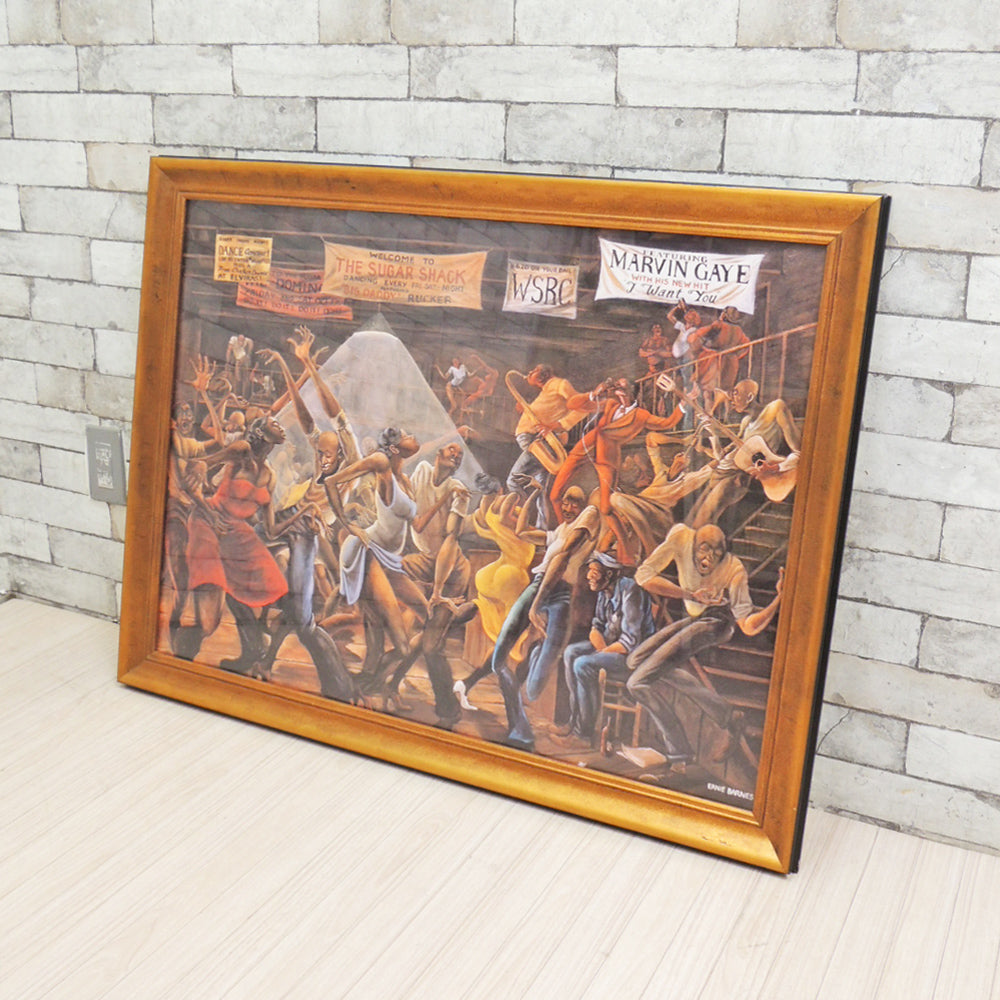 アーニーバーンズ Ernie Barnes シュガーシャック sugar shack ポスター 額装 アートフレーム 中古品 買い取りしました。