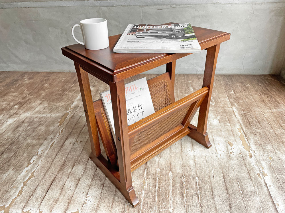マルニ木工 maruni 地中海シリーズ サイドテーブル マガジンラック ペーパーメッシュ クラシックスタイル 中古品 買い取りしました。