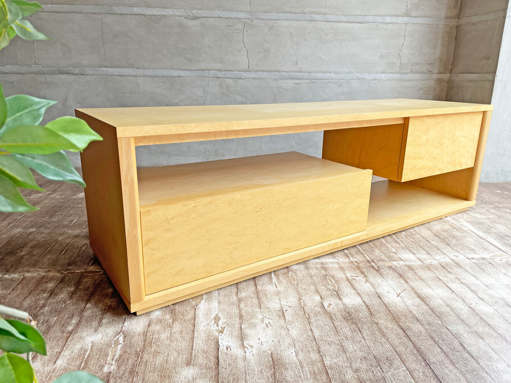 イデー IDEE コントゥール TVキャビネット CONTOUR TV CABINET メープル材 抽斗2杯 W140 現行品 定価¥143,000- ～飾り過ぎない機能的でシンプルなスタイル～