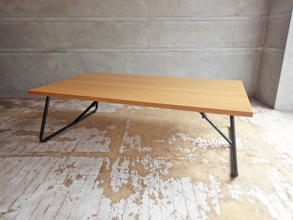 無印良品 MUJI 折りたたみローテーブル スチール脚 センターテーブル オーク材 W120cm ナチュラルデザイン 廃番モデル  中古品 買い取りしました。