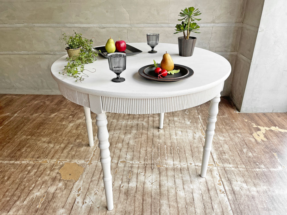 サラグレース Sarah Grace ブランナチュール BlancNature ラウンドテーブル ダイニングテーブル ホワイト シャビーシック 定価￥96,800- 中古品 買い取りしました。