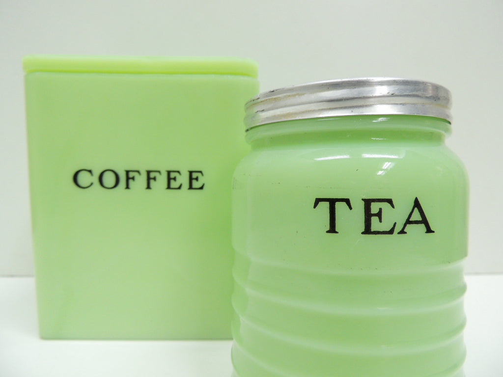 ジャネット Jeannette ライトジェード コーヒー キャニスター ＆ ティー キャニスター USビンテージ   中古品 買い取りしました。