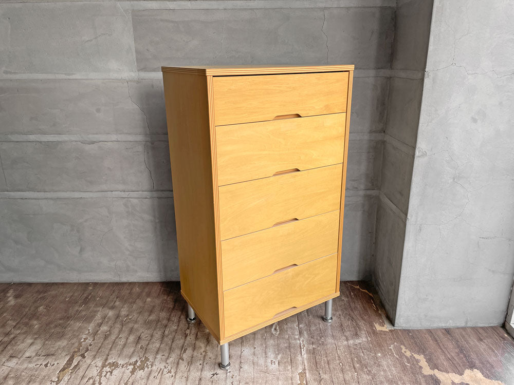 モモナチュラル Momo Natural 5段チェスト シナ材 廃番 中古品 買い取りしました。