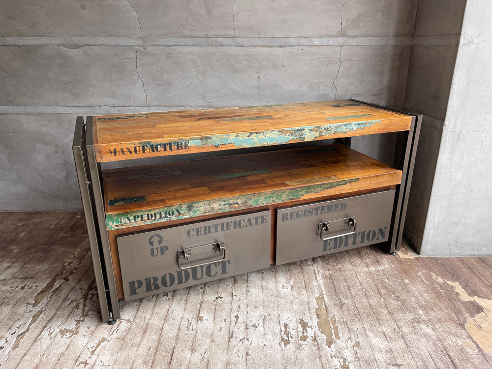 ディーボディ d-Bodhi フェルム FERUM INDUSTRIAL 2 DRAWER TV BOARD S テレビボード AVボード 2ドロワー インダストリアルデザイン W112cm 中古品 買い取りしました。