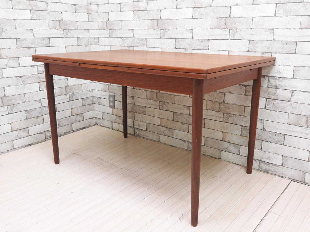 デンマークビンテージ Danish Vintage チーク材 エクステンション EX ダイニングテーブル 伸長式 3段階 北欧家具  中古品 買い取りしました。