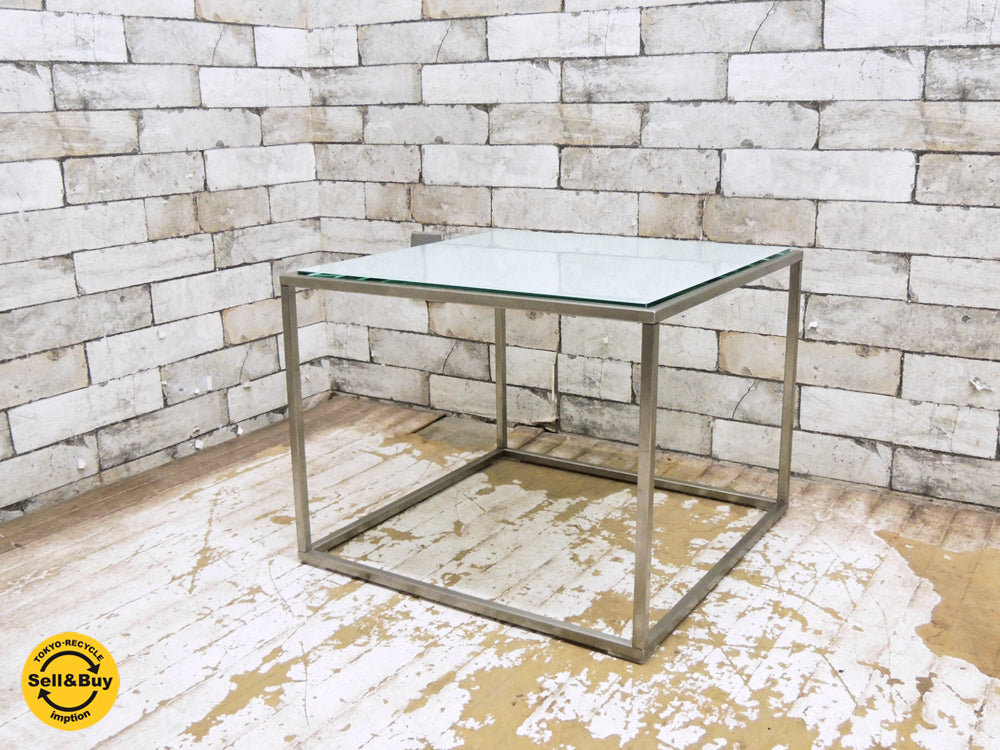 カッシーナ Cassina イル ILE ガラストップ スクエア サイドテーブル ピエロ・リッソーニ 廃番 中古品 買い取りしました。