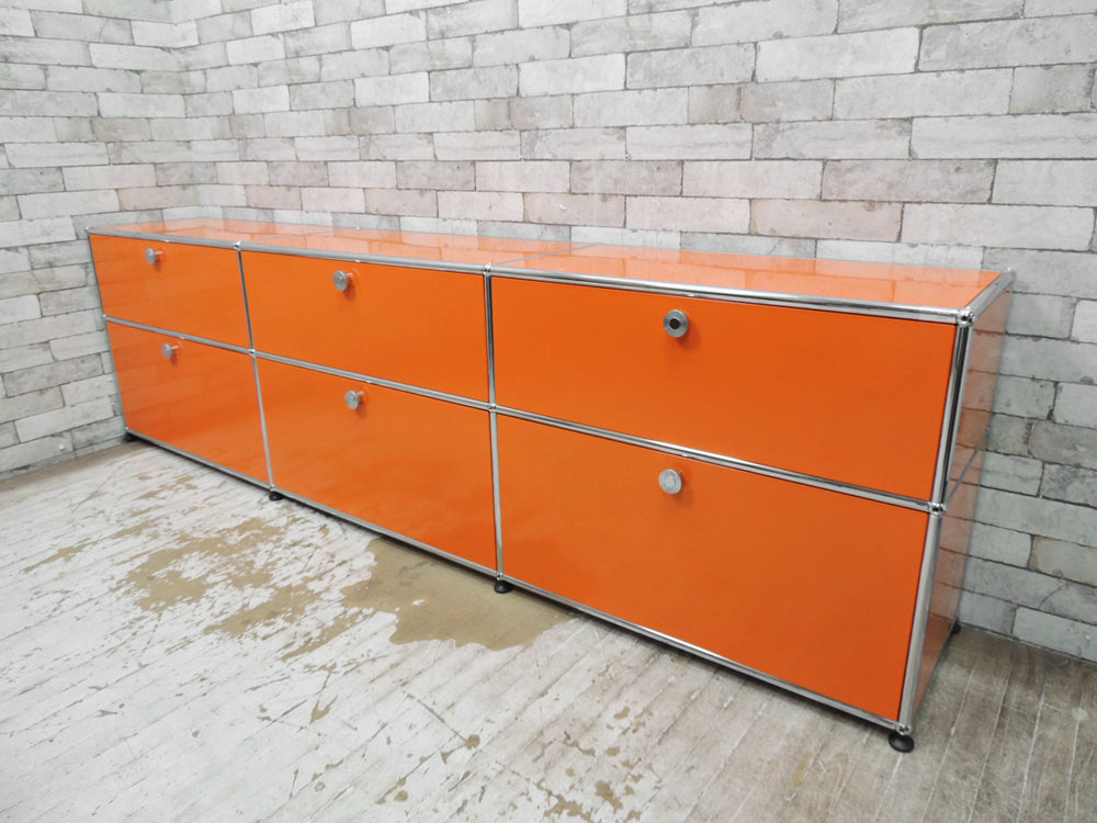 ユーエスエム モジュラーファニチャー USM Modular Furniture USMハラーシステム サイドボード 3x2 キャビネット ドロップダウンドア ピュアオレンジ 中古品 買い取りしました。