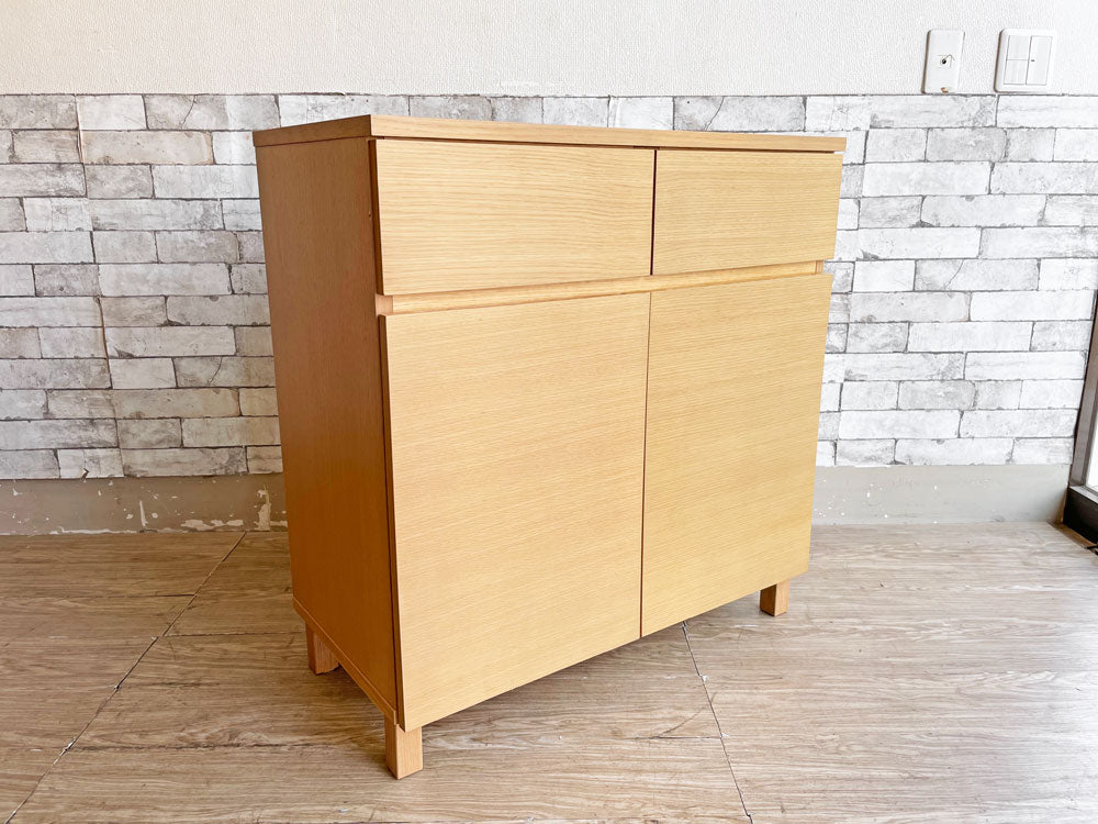 無印良品 MUJI 木製キャビネット 木扉 オーク材 W80cm ナチュラルスタイル 収納家具 廃番 中古品 買い取りしました。