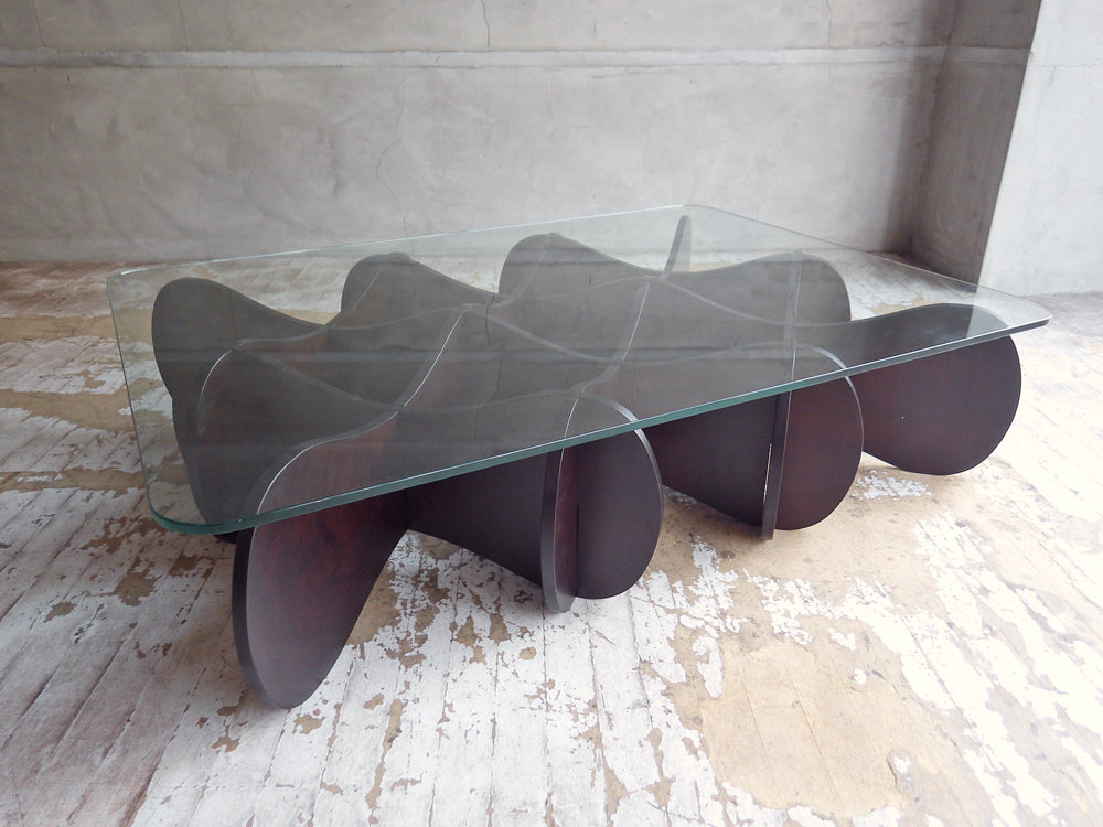 イーアンドワイ E＆Y マトリックステーブル MATRIX TABLE ダークブラウン Lサイズ プライウッド リビングテーブル 定価:93,500円 中古品 買い取りしました。