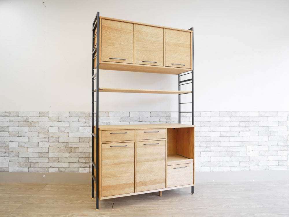 モモナチュラル Momo Natural ベント VENT ユニット キッチンボード UNIT KD KITCHEN BOARD カップボード オーク材 STEEL PROP H190cm  中古品  買い取りしました。