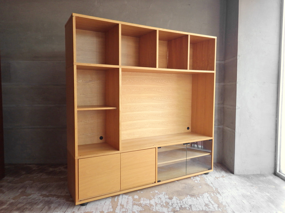 無印良品 MUJI スタッキングキャビネット Cセット AVボード オーク材 W162.5cm 定価: \82,900- 中古品 買い取りしました。