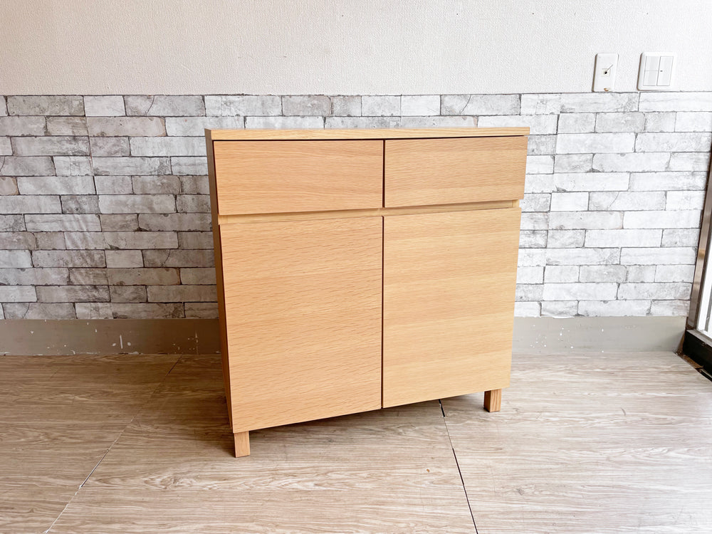 無印良品 MUJI オーク材 キャビネット 木製扉 W80 木製収納 ナチュラル シンプル 中古品  買い取りしました。