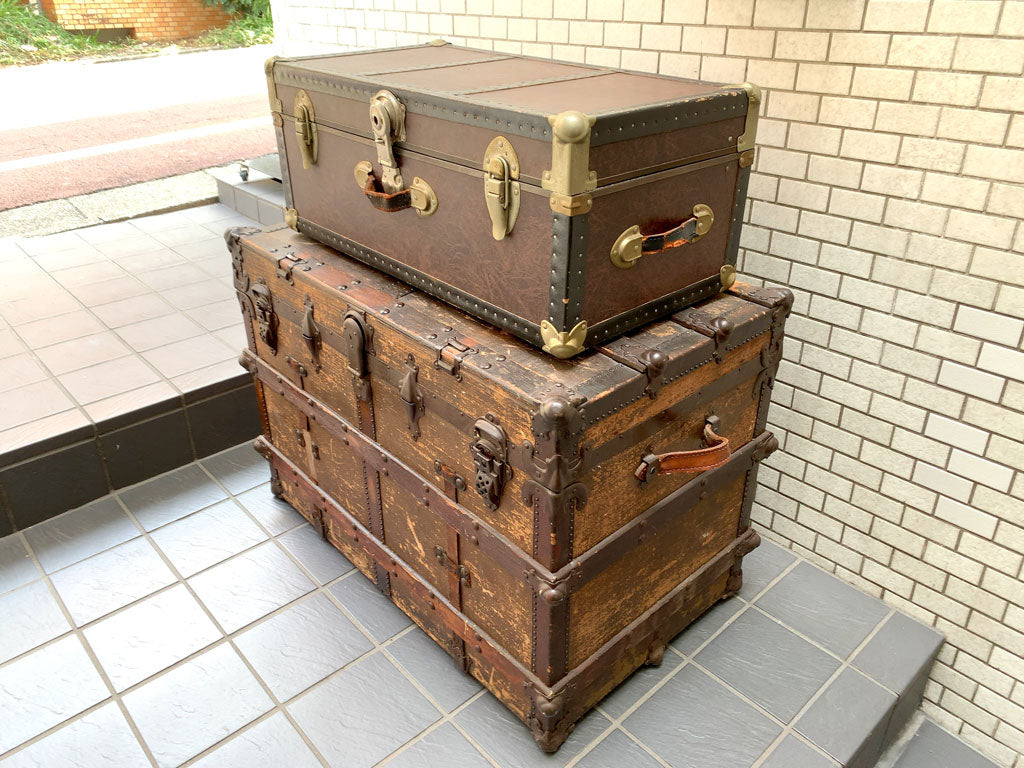 USビンテージ Vintage トランクケース 着物箪笥 アンティーク 店舗什器 ディスプレイ 船 貨物 工業系 2点 中古品 買い取りしました。