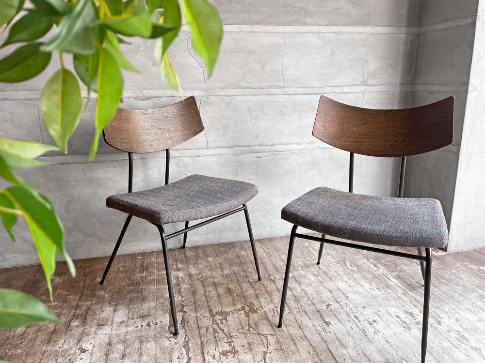スクエアルーツ SQUARE ROOTS ソリ アームレスチェア SOLI CHAIR フレンチオーク アイアン ファブリック グレー 定価\52,800- 2脚 中古品 買い取りしました。