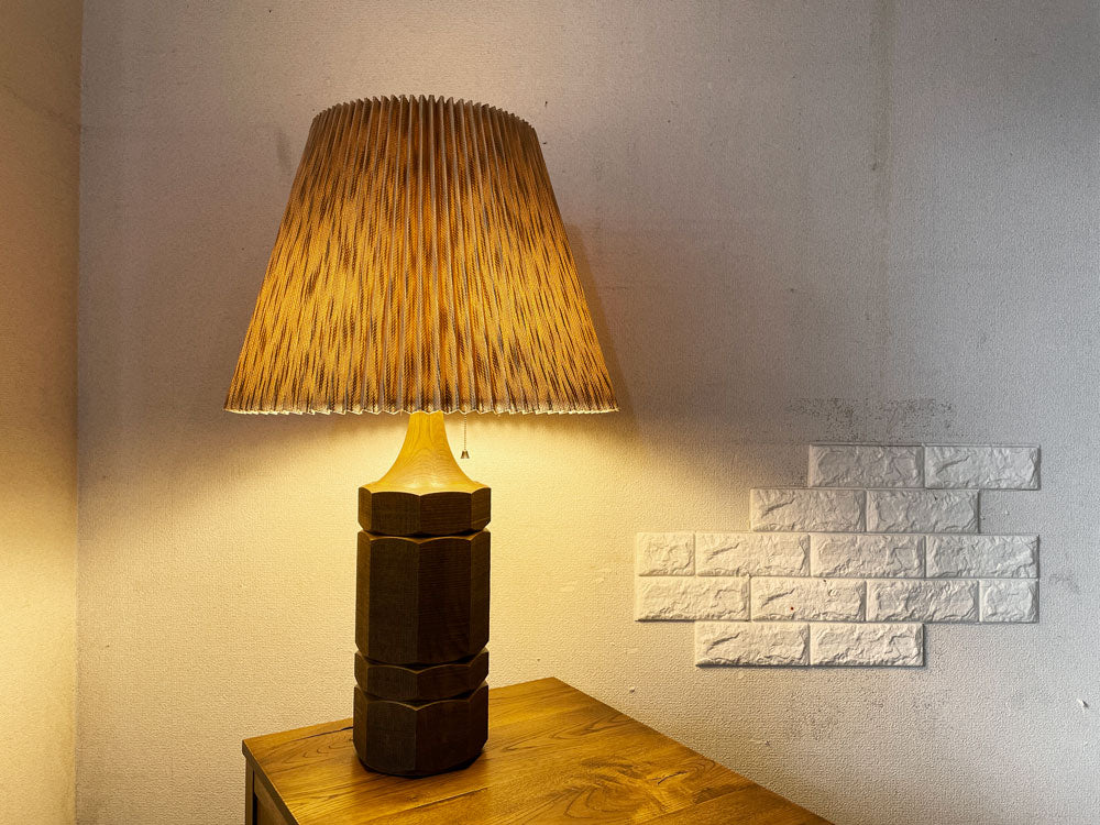 トラックファニチャー TRUCK FURNITURE テーブルランプ TABLE LAMP T-NA5 麻シェード 楢材ベース 3灯式 H80cm ビンテージスタイル  中古品  買い取りしました。