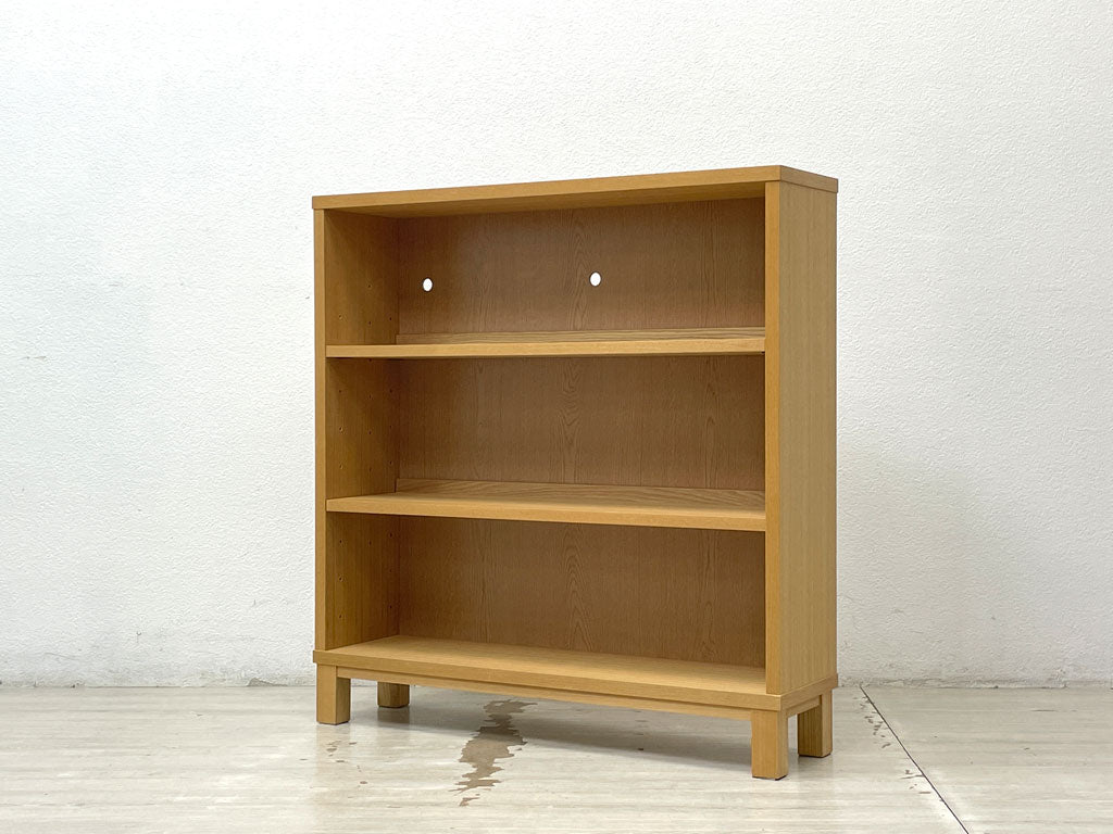 無印良品 MUJI 組み合わせて使える木製収納 タモ材 シェルフ D21 H83cm 3段 ロータイプ 本棚 飾り棚 ナチュラル シンプルデザイン 中古品 買い取りしました。