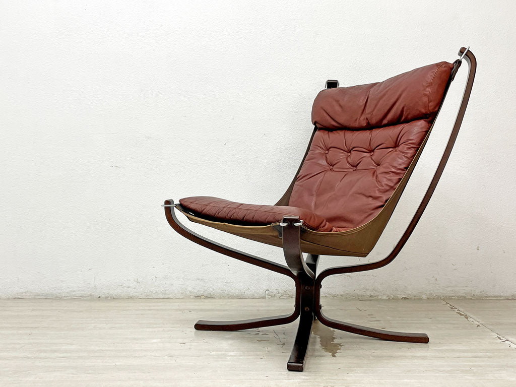 バットネ VATNE ファルコンチェア Falcon Chair ハイバック イージーチェア ラウンジチェア 1Pソファ シガード・レッセル 本革 ビンテージ 北欧 ノルウェー 北欧家具 中古品 買い取りしました。