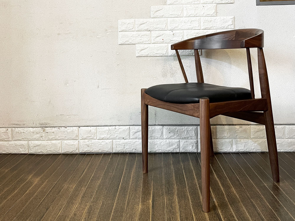 ノーウェアライクホーム NOWHERE LIKE HOME アレンⅢ ARENⅢ ダイニングチェア アームチェア ウォールナット × ブラック 関家具 定価￥41,800-  中古品  買い取りしました。