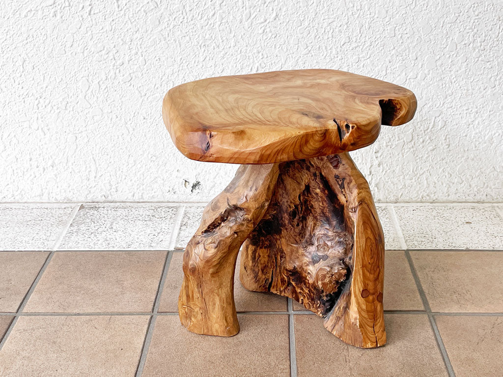 ナチュラルデザイン Natural Design 杉の根 スツール サイドテーブル 無垢材 中古品 買い取りしました。