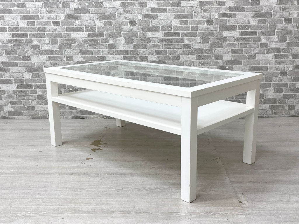 モモナチュラル Momo Natural シエル CIELE ビット ガラストップ BIT GLASS TOP ローテーブル パイン材 定価￥21,500- 中古品 買い取りしました。