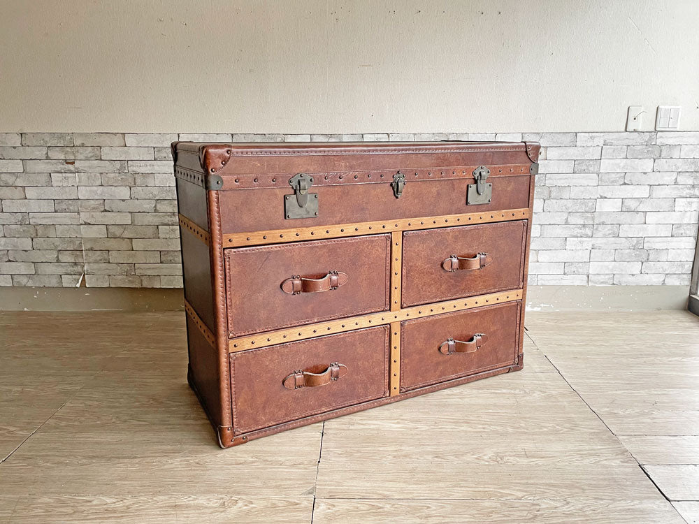 ハロ HALO イートン ミディアム チェスト ETON MEDIUM CHEST ビンテージシガー 本革 トランク アスプルンド 取扱 ASPLUND 英国 定価￥175,000- 中古品 買い取りしました。