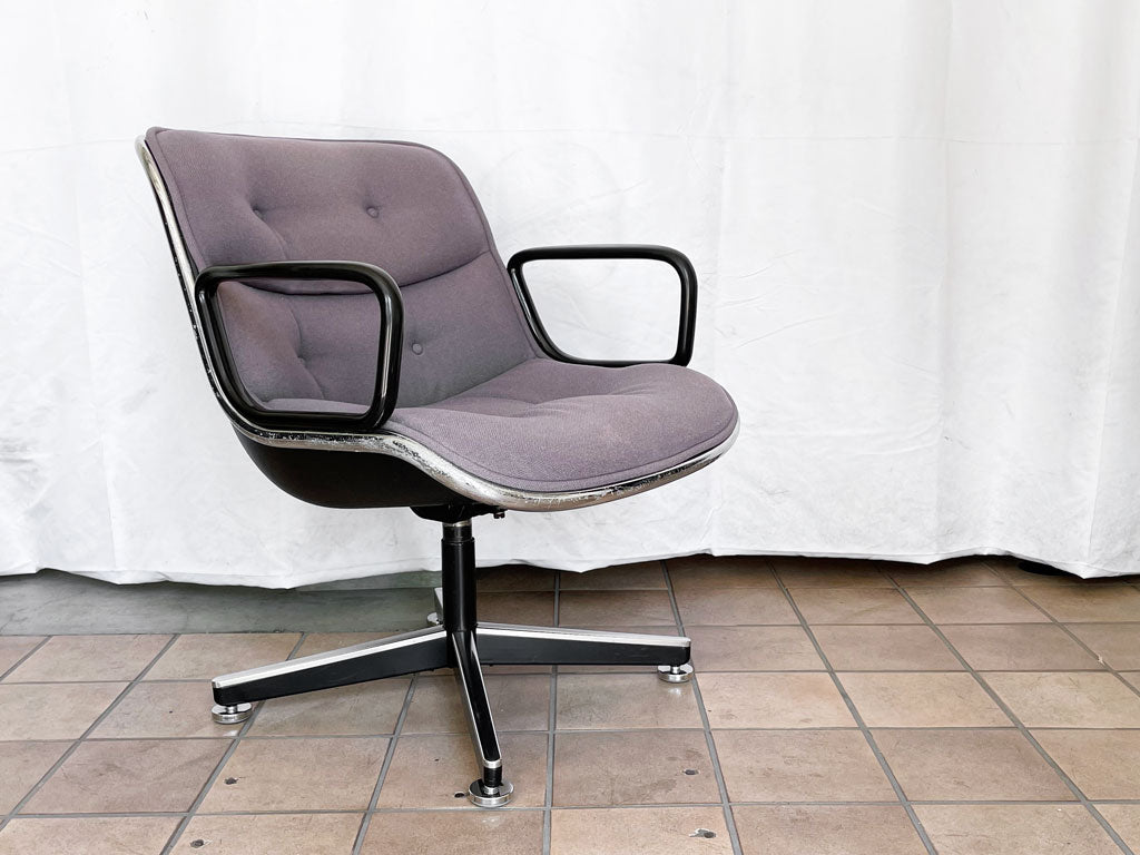 ノル Knoll ポロックチェア Pollock Chair エグゼクティブチェア アーム付き 4本脚 ファブリックシート グレー チャールズ・ポロック オフィスチェア ワークチェア ビンテージ 中古品 買い取りしました。
