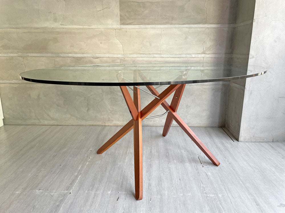ザノッタ Zanotta オリオーネ ORIONE ダイニングテーブル ガラス×チェリー材 W175cm Roberto Barbieri イタリアモダンデザイン  中古品 買い取りしました。