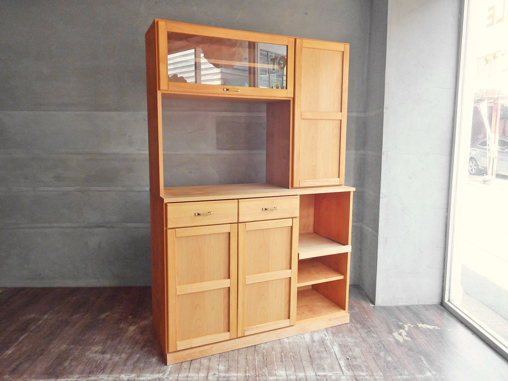 モモナチュラル MOMO Natural ヴィボ VIBO キッチンボード KD BOARD カップボード 食器棚 アルダー材 W 120cm 定価 ￥12,4000- 中古品 買い取りしました。