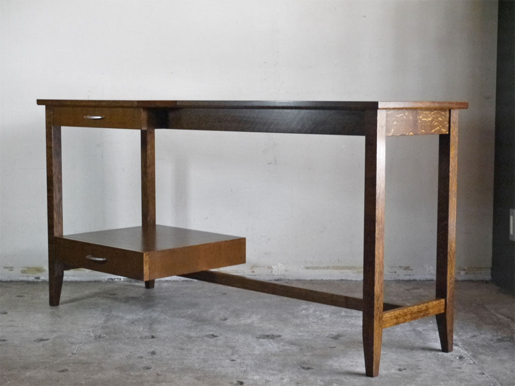 スタンダードトレード STANDARD TRADE オーク材 デスク 2ドロワー ワークテーブル W140cm セミオーダーサイズ 中古品 買い取りしました。