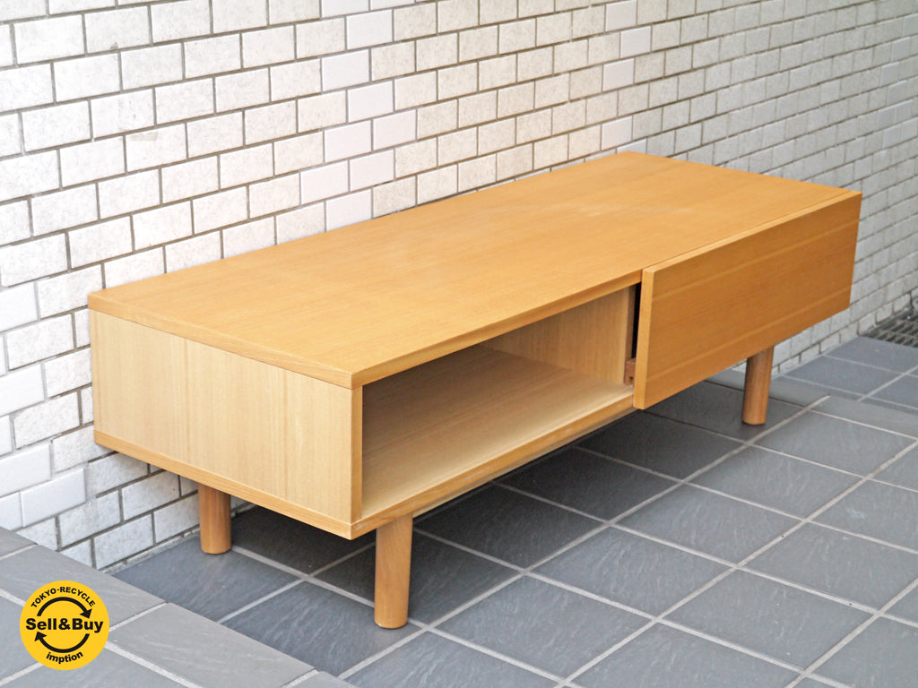 無印良品 MUJI AVボード スライド扉 タモ材 幅120cm ナチュラル 廃番モデル 　中古品 買い取りしました。