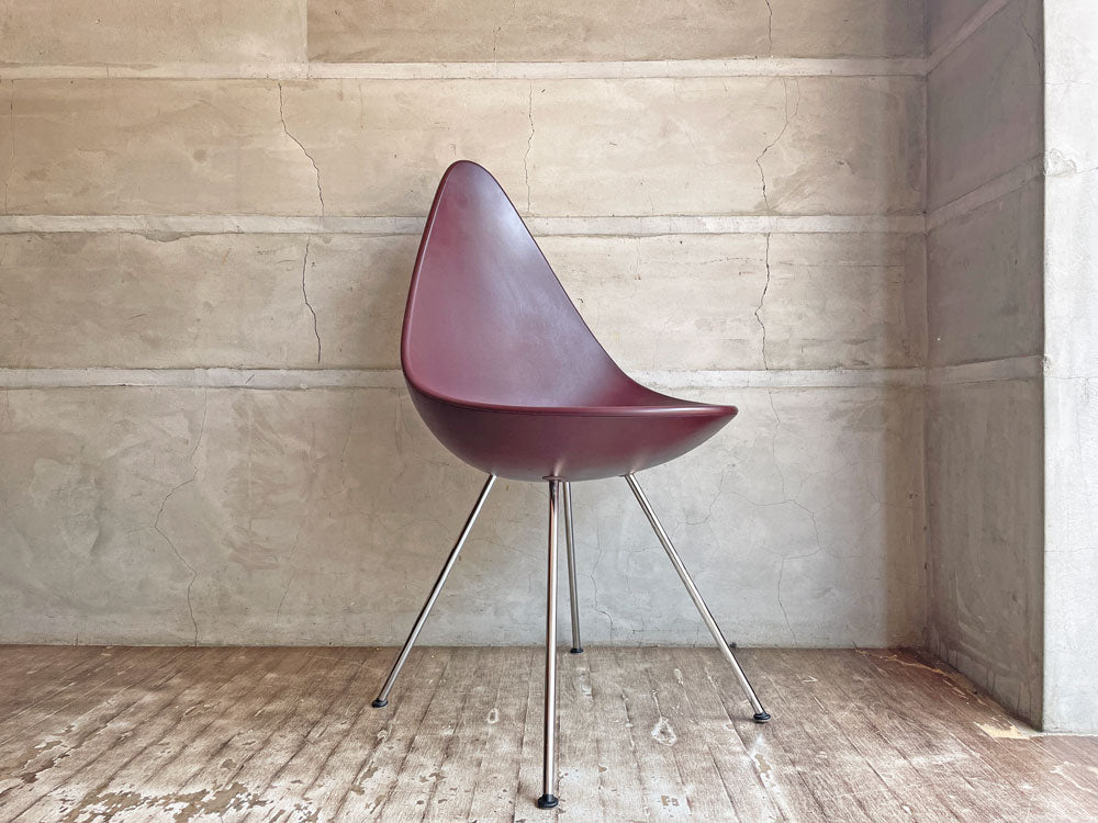 フリッツハンセン Fritz Hansen ドロップチェア アルネ・ヤコブセン バーガンディレッド 北欧 デンマーク 中古品 買い取りしました。