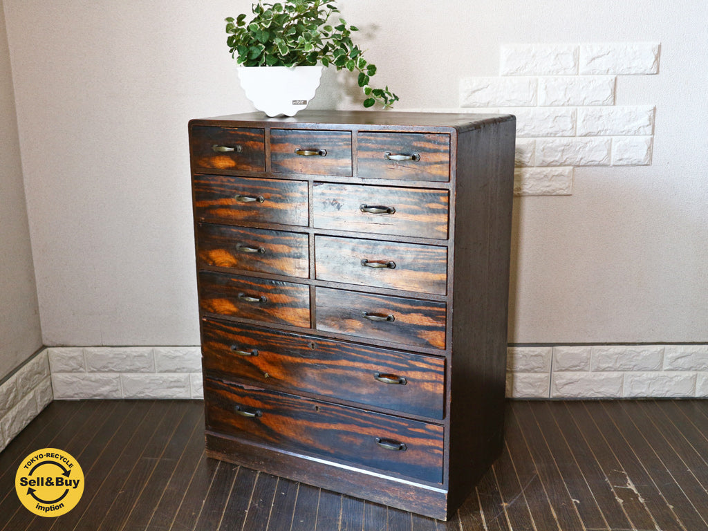 ジャパンビンテージ 古い木味 茶箪笥 チェスト 引き出し  買い取りしました。経堂店 出張買取もお任せ下さい。
