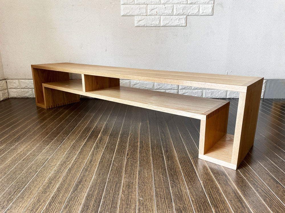 アボード abode ショージ SHOJI オケージョナルテーブル ラージ Occasional Table Large ローテーブル AVボード W140cm オーク材 定価￥82,500-  中古品  買い取りしました。