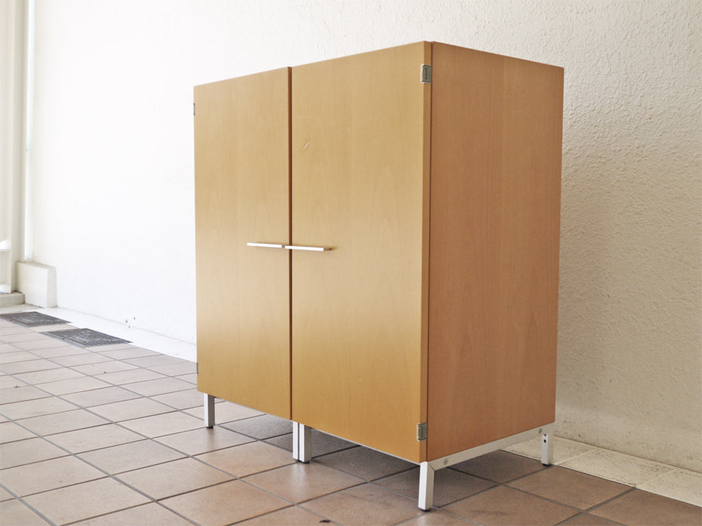 カッシーナ イクスシー Cassina ixc. モダン MODERN スリムキャビネット 2点セット アルミ バーチ材 ピエロ・リッソーニ デザイン 廃番品 中古品 買い取りしました。