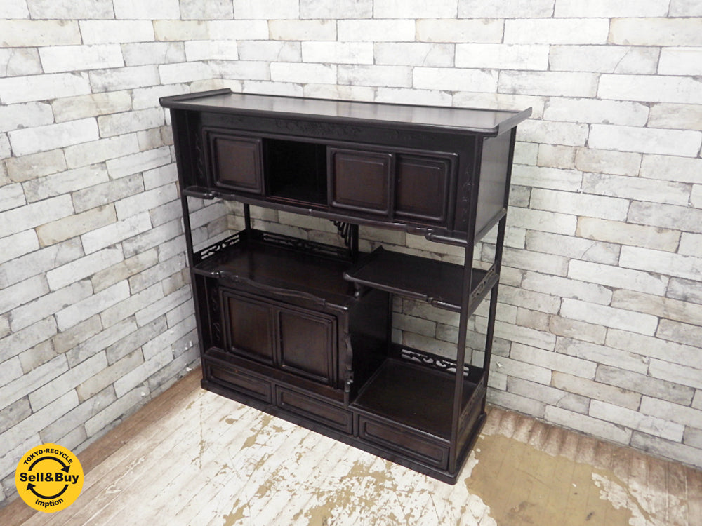 李朝家具 飾り棚 茶箪笥 違い棚 オープンシェルフ アジアン家具 中古品 買い取りしました。