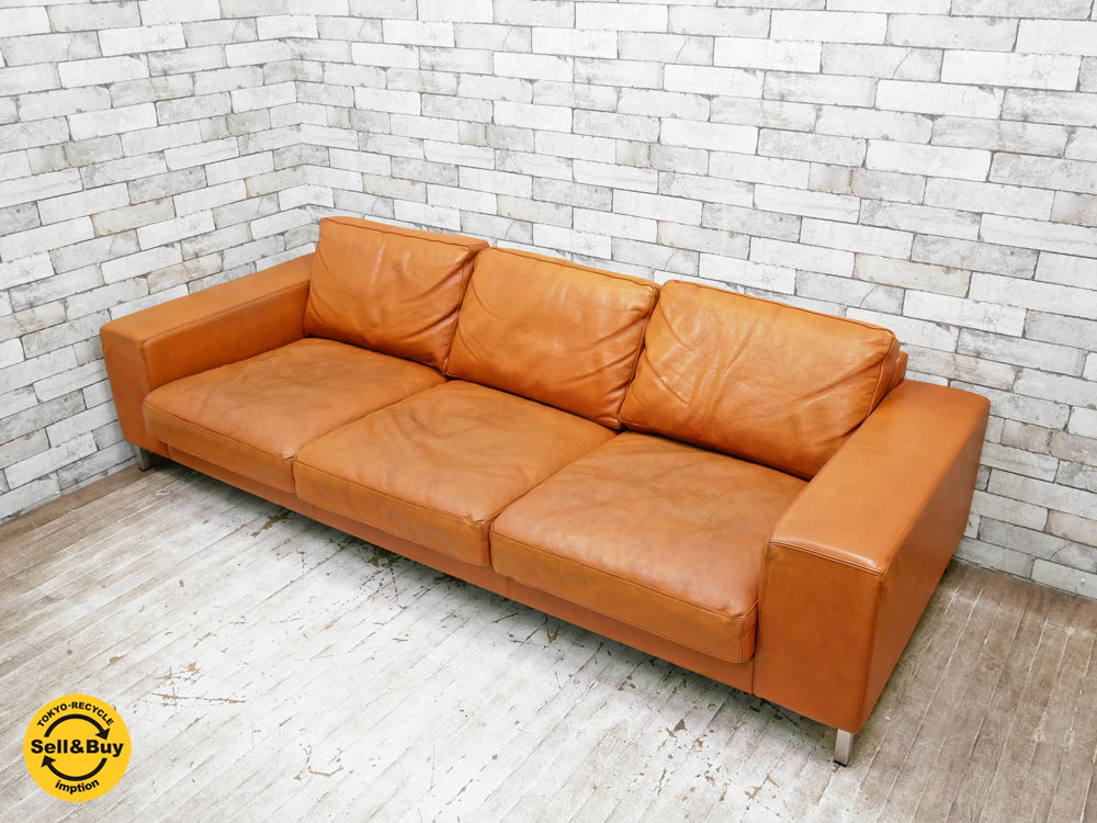 シボネ CIBONE オリジナルコレクション ロベール ROBELE ソファ 3シーター キャメル 本革 レザー 定価55万円 中古品 買い取りしました。