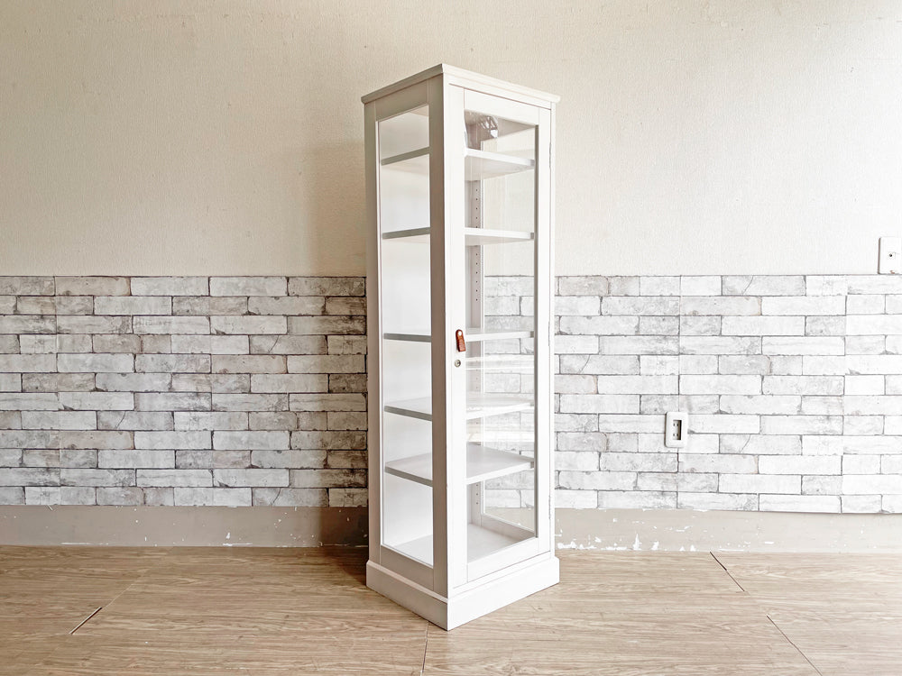 モモナチュラル Momo Natural ココホワイト COCO-WHITE コレクションケース COLLECTION 145 ガラスショーケース ホワイトペイント 廃番 中古品  買い取りしました。