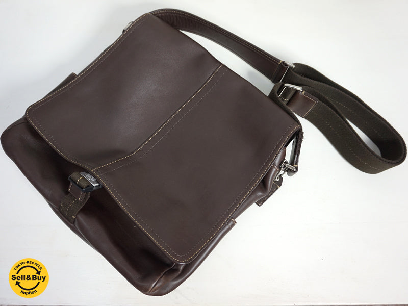 コーチ COACH レザー ショルダーバック ブラウン メンズ   中古品 買い取りしました。祖師ヶ谷大蔵店 出張買取もお任せ下さい。