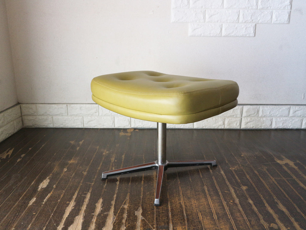 ピーム PeeM 70’s ビンテージ スツール オットマン グリーン系レザー 希少 北欧 フィンランド 現状品 中古品  買い取りしました。