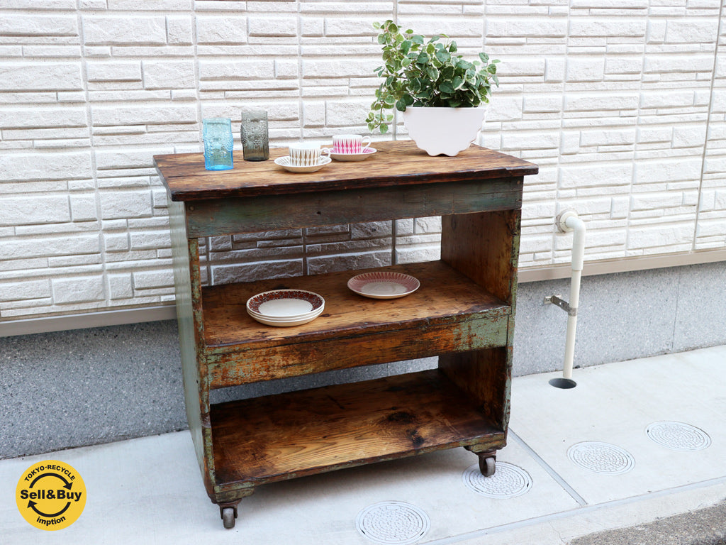 UK ビンテージ オールドパイン材 スモール シェルフ 英国  ～ビンテージの風合いが美しいオールドパインの家具。～ 【 買取と販売とレンタルのお店 】