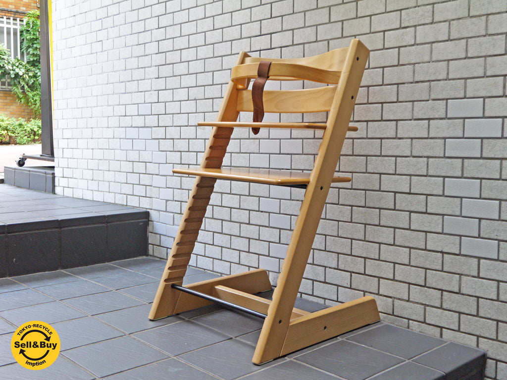 ストッケ STOKKE トリップトラップ TRIPP TRAPP ベビーチェア 新型 ナチュラル 木製ガード 革ベルト付き 北欧 ノルウェー　中古品 買い取りしました。