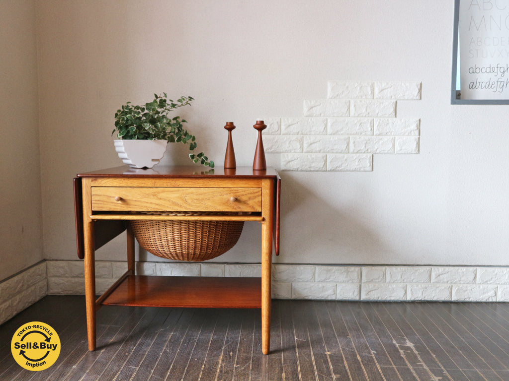 アンドレアス・タック Andreas Tuck AT33 ソーイングテーブル チーク × オーク ウェグナー Hans.J.Wegner 北欧 ビンテージ　中古品  買い取りしました。経堂店 出張買取もお任せ下さい。